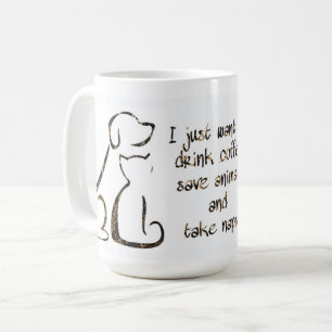 Drink koffie - Red dieren - Hond en Kat Koffiemok