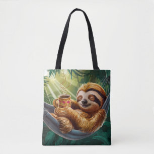 Drink Koffie Schattigee Luiaard Tote Bag