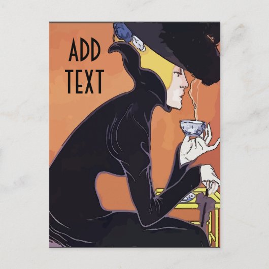 Drink Koffie, voeg tekst toe, Briefkaart (Voorkant)