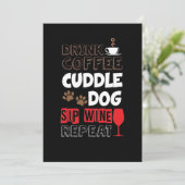 Drink Koffiekafkookplaat Hond-wijn herhalen Kaart (Staand voorkant)