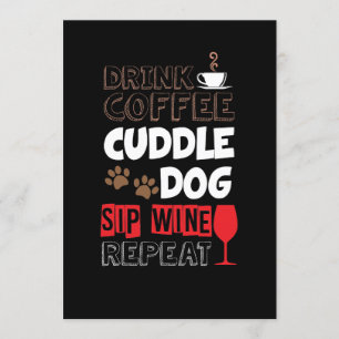 Drink Koffiekafkookplaat Hond-wijn herhalen Kaart