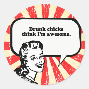 DRINK KUIKENS DENKEN DAT IK GEWELDIGE BEN RONDE STICKER