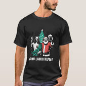Drink Lach Herhaal Grappig Jesus Santa Bier Drink T-shirt (Voorkant)