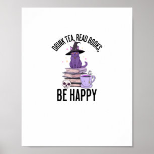 Drink Lees boeken Whimsigoth Halloween Design Poster