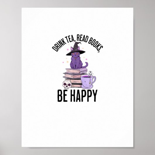 Drink Lees boeken Whimsigoth Halloween Design Poster (Voorkant)
