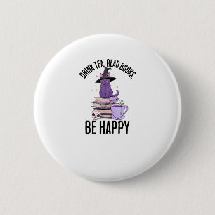 Drink Lees boeken Whimsigoth Halloween Design Ronde Button 5,7 Cm