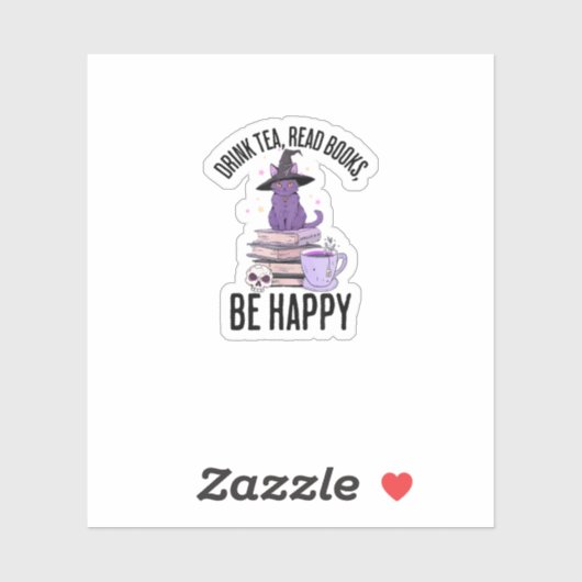 Drink Lees boeken Whimsigoth Halloween Design Sticker (Vel)