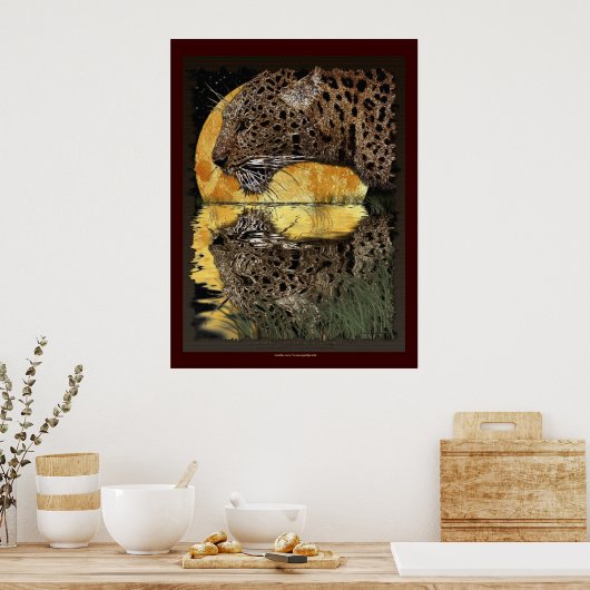 DRINK LEOPARD op SUNSET Art Poster (Keuken)
