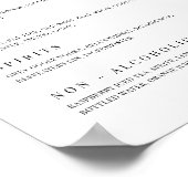 Drink lijst Bar Menu Receptie Gebeurtenistabel Tek Poster (Hoek)