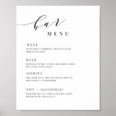 Drink lijst Bar Menu Receptie Gebeurtenistabel Tek Poster (Voorkant)