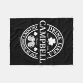 Drink Like A Campbell Shamrock St Patricks Day  Fleece Deken (Voorkant (Horizontaal))