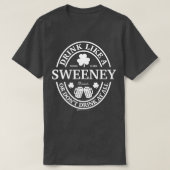 Drink Like A Sweeney Shamrock St Patrick Day T-shirt (Design voorkant)