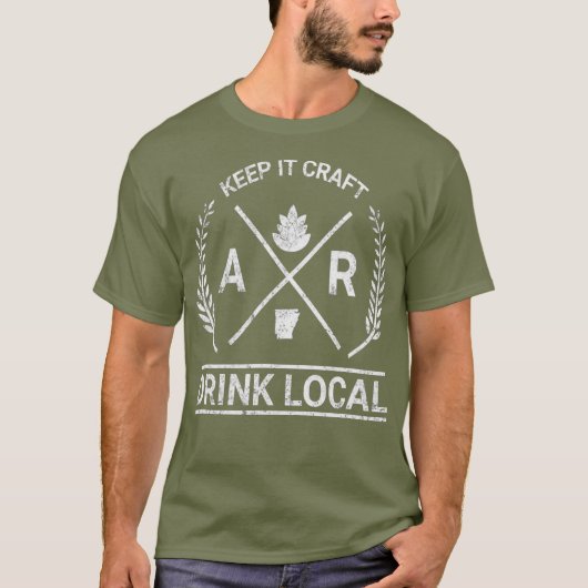 Drink Local Arkansas  Craft Beer Brewing T-shirt (Voorkant)