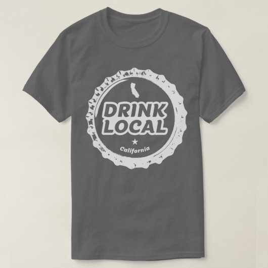 Drink Local California Craft Beer Bottle Pet T T-shirt (Design voorkant)