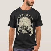 Drink Local California Craft Beer Cali Breweries T-shirt (Voorkant)