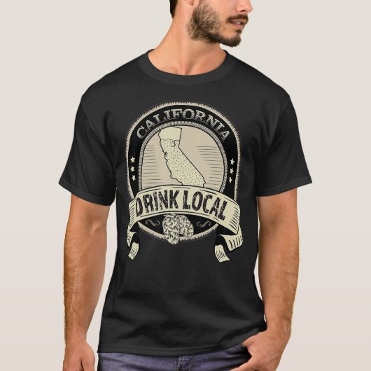 Drink Local California Craft Beer Cali Breweries T-shirt (Voorkant)