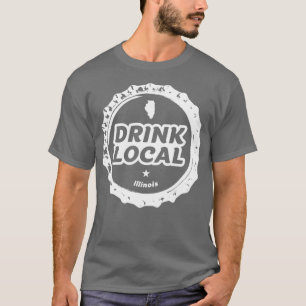Drink Local Illinois Craft Beer Bottle Pet T-shirt