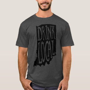 Drink lokale Indiana State Outline Craft Beer T-shirt