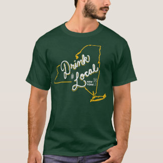 Drink lokale New York State Outline Craft Beer T-shirt