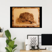 Drink Lopard door Erik Brush Poster (Thuiskantoor)