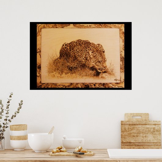 Drink Lopard door Erik Brush Poster (Keuken)