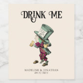  Drink Mad Hatter Wijn Etiket (Enkel label)
