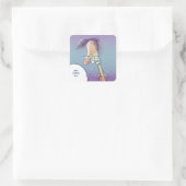 drink man grappige cartoon vierkante sticker (Tas)