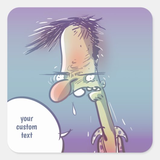 drink man grappige cartoon vierkante sticker (Voorkant)