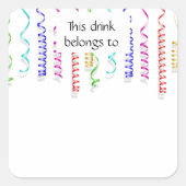 Drink Marker Identifier Label Celebration Party (Voorkant)