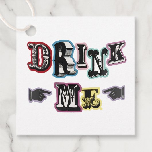 Drink me 3 bedankjes labels (Voorkant)