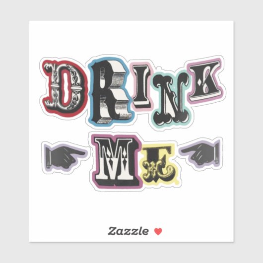 Drink me 3 ticker sticker (Vel)