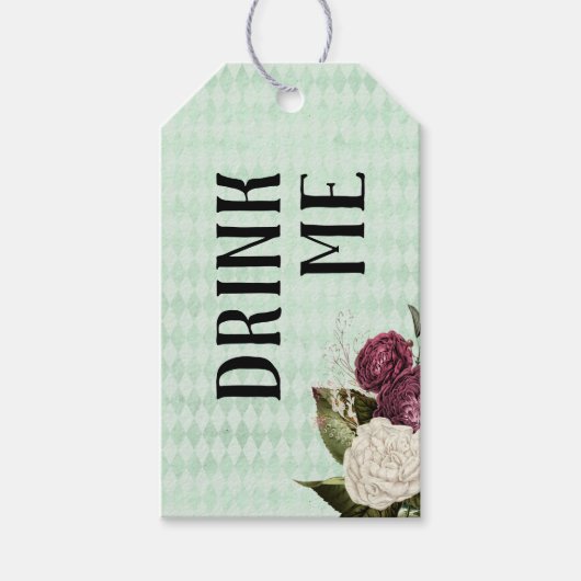 "Drink me" Alice in het Wonderland Tea Label Cadeaulabel (Voorkant)