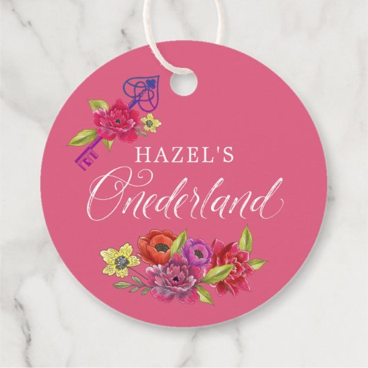 Drink Me Alice in Onederland Levendige Bloemen the Bedankjes Labels (Achterkant)