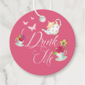 Drink Me Alice in Onederland Levendige Bloemen the Bedankjes Labels (Voorkant)