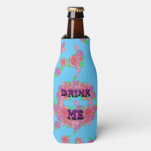 DRINK ME Alice in Wonderland Bottle Wrap Flesjeskoeler (Fles Voorkant)
