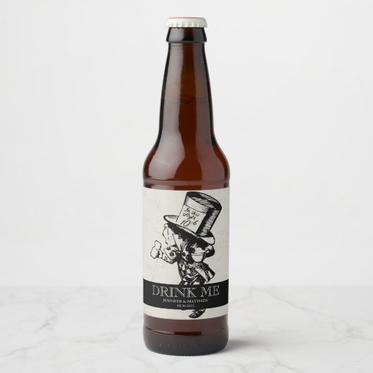 Drink me Alice in Wonderland bruiloft Bier Etiket (Voorkant)