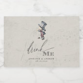 Drink me  Alice in Wonderland Bruiloft Likeurfles Etiket (Enkel label)
