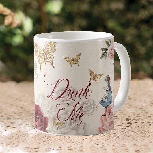 Drink me  Alice in Wonderland Collage Koffiemok