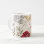 Drink me  Alice in Wonderland Collage Koffiemok (Voorkant links)