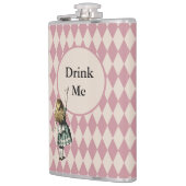 Drink me Alice in Wonderland Green Mauve Checkered Heupfles (Links)