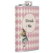 Drink me Alice in Wonderland Green Mauve Checkered Heupfles (Rechts)