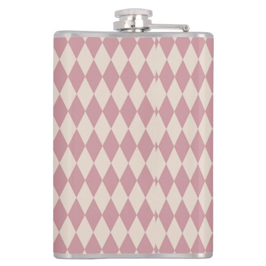 Drink me Alice in Wonderland Green Mauve Checkered Heupfles (Achterkant)