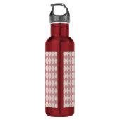 Drink me Alice in Wonderland Green Mauve Checkered Waterfles (Achterkant)