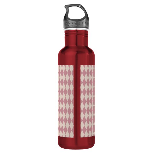 Drink me Alice in Wonderland Green Mauve Checkered Waterfles (Achterkant)