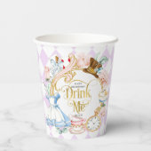 Drink me, Alice in Wonderland, meisje verjaardag Papieren Bekers (Achterkant)