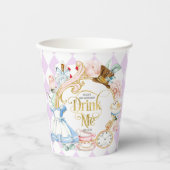 Drink me, Alice in Wonderland, meisje verjaardag Papieren Bekers (Voorkant)
