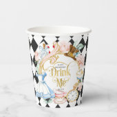 Drink me, Alice in Wonderland, meisje verjaardag Papieren Bekers (Achterkant)