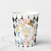 Drink me, Alice in Wonderland, meisje verjaardag Papieren Bekers (Voorkant)