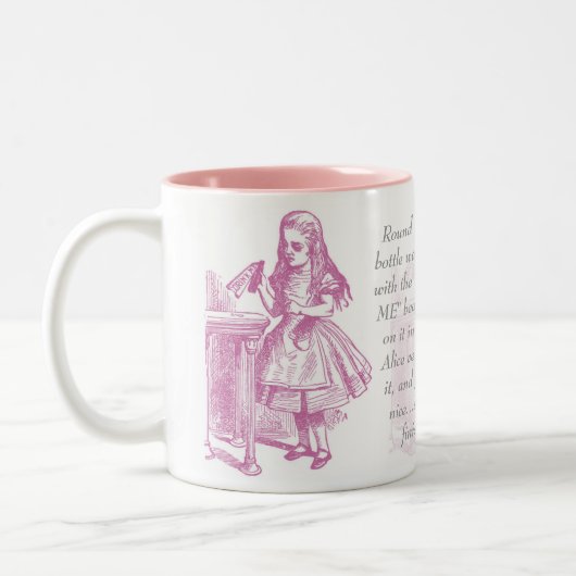 Drink me! Alice in Wonderland Mok Roze (Links)