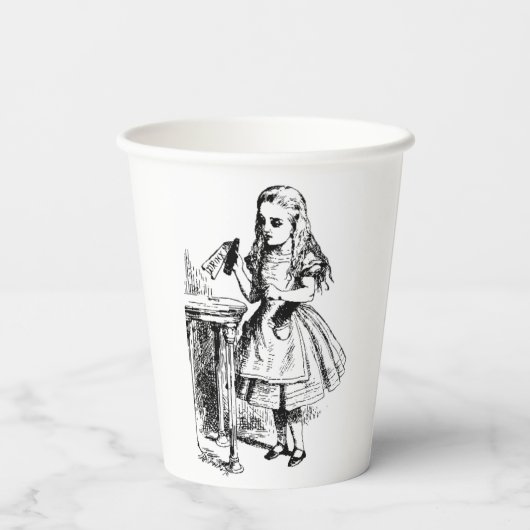 Drink me Alice in Wonderland Papieren Bekers (Achterkant)